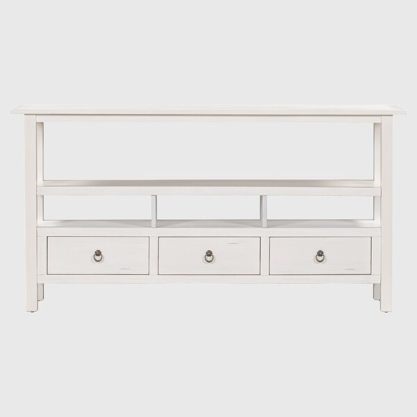 Rustic Solid Console Table Double-Storey Tabletop