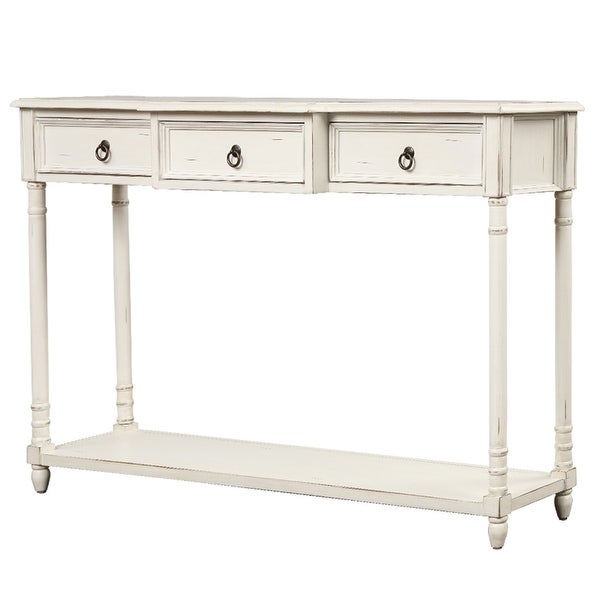 Merax Console Table Sofa Table with Projecting Drawers and Shelf for Entryway