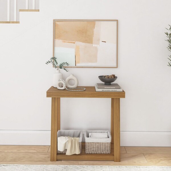 Plank and Beam Classic Console Table with Shelf - 36 inches - 36