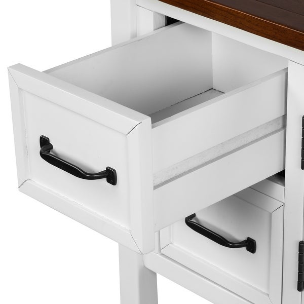 43'' Modern Console Table Simple Exquisite Sofa Table with 4 Drawers , 1 Cabinet and 1 Shelf for Living Room Kitchen Dining Room