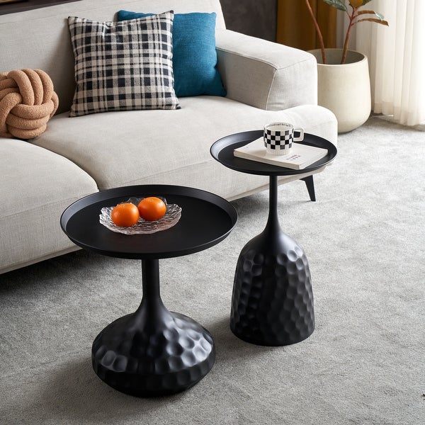 Unique Wine Cup Shape Metal Side Table, Small Sofa Table, Simple Style Modern End Table, Living Room Side Table