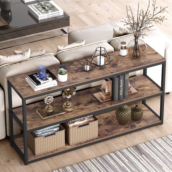 3-Tier Sofa Console Table, Vintage Entry Table