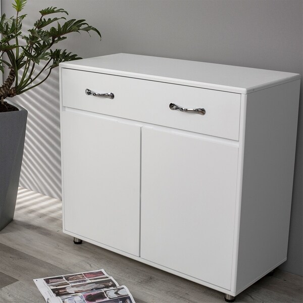 Two Doors Side Table-Grey,3 Times Painting Process,Simple design