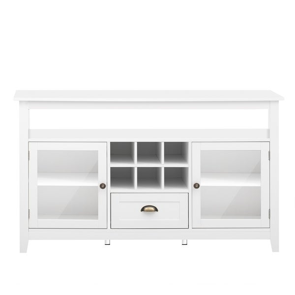 Multifunctional Console Table with Large Storage Capacity Cabinet, Sofa Table for Entryway with 2 Doors and 6 Storage Grids