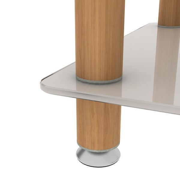 2-Tier Glass Metal Side Table with Storage Shelve, 2-Piece