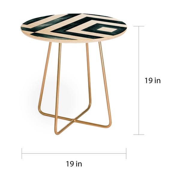 Deny Designs Watercolor Diamonds Side Table (Round or square, 2 leg options)