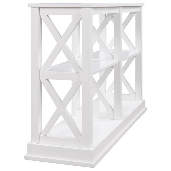 Console Table with 3-Tier Open Storage Spaces and 