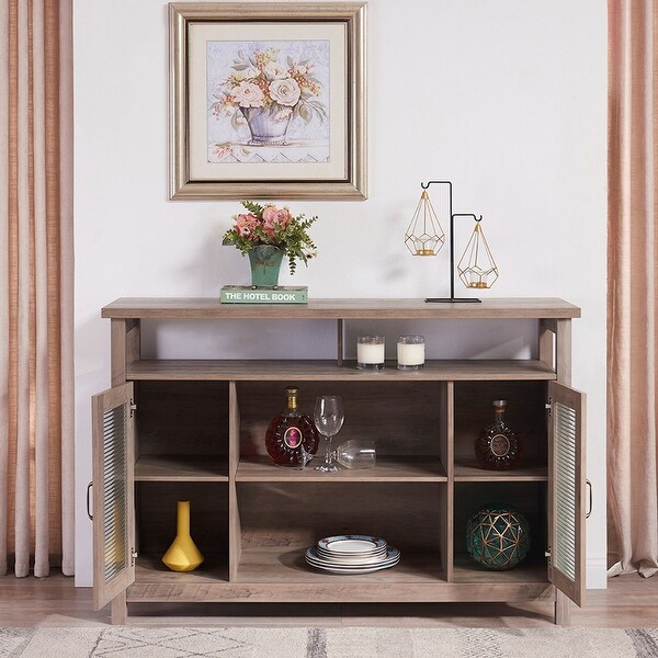 52-Inch Solid Wood Antique Gray Console Table TV Stand