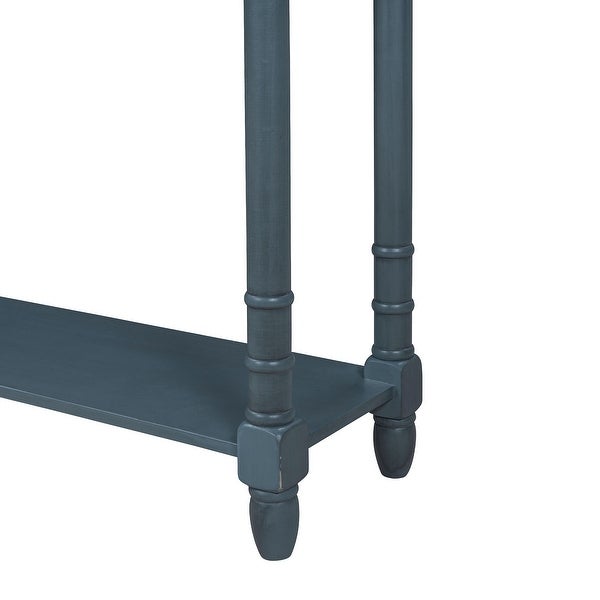 Console Table Sofa Table with Two Storage Drawers and Bottom Shelf for Living Room, Entryway