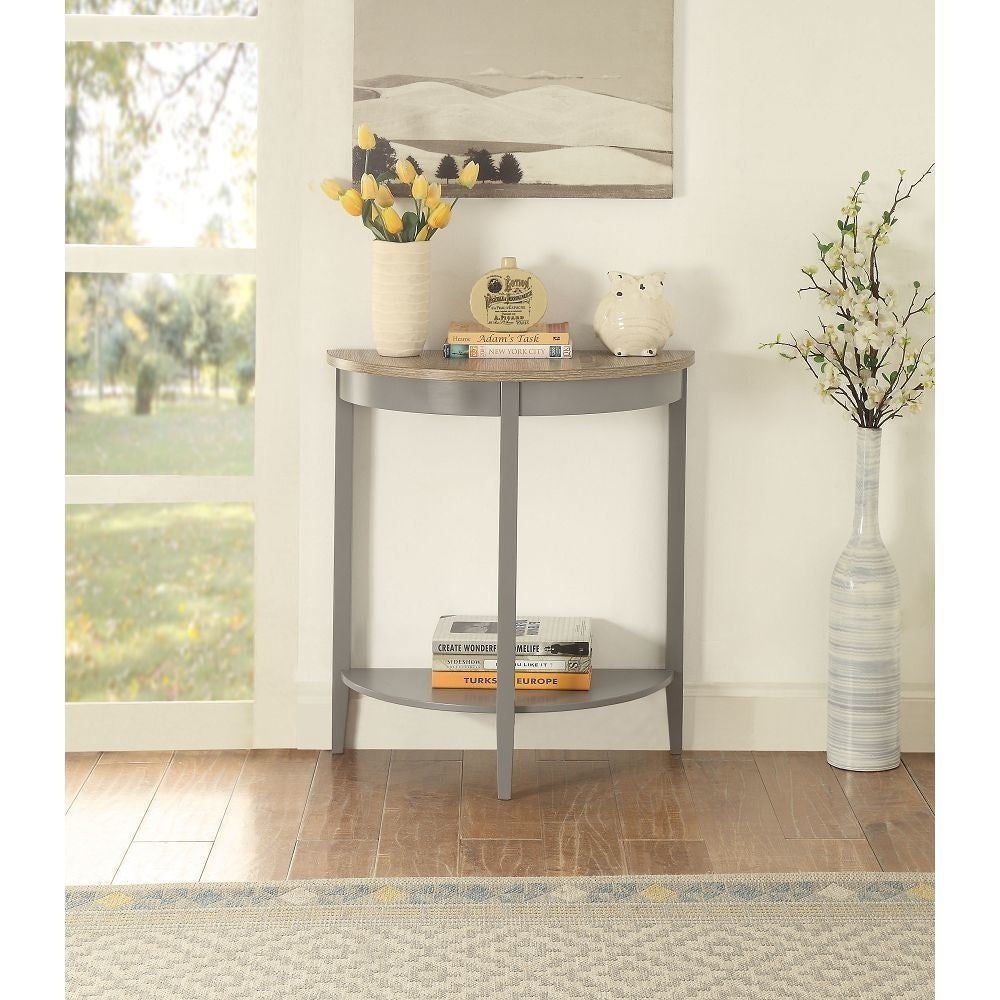 （Preferred Choice for High End Furniture) Half Moon Console Table,Foyer Sofa Table Narrow for Entryway, Living Room, Hallway.