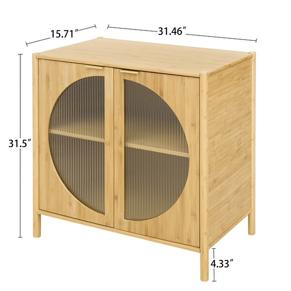 Bamboo 2 door cabinet, Buffet Sideboard Storage Cabinet, Buffet Server Console Table