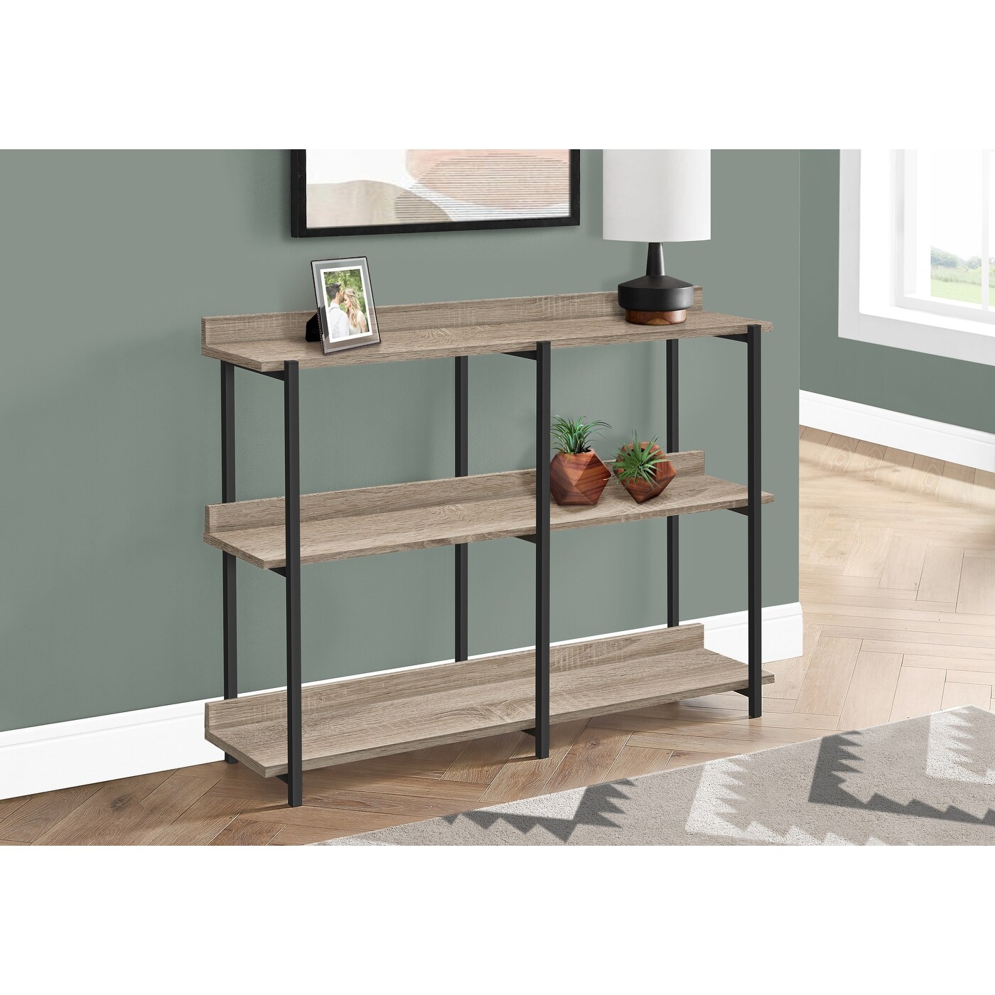 Accent Table, Console, Entryway, Narrow, Sofa, Living Room, Bedroom, Metal, Laminate, Contemporary, Modern - 47.25