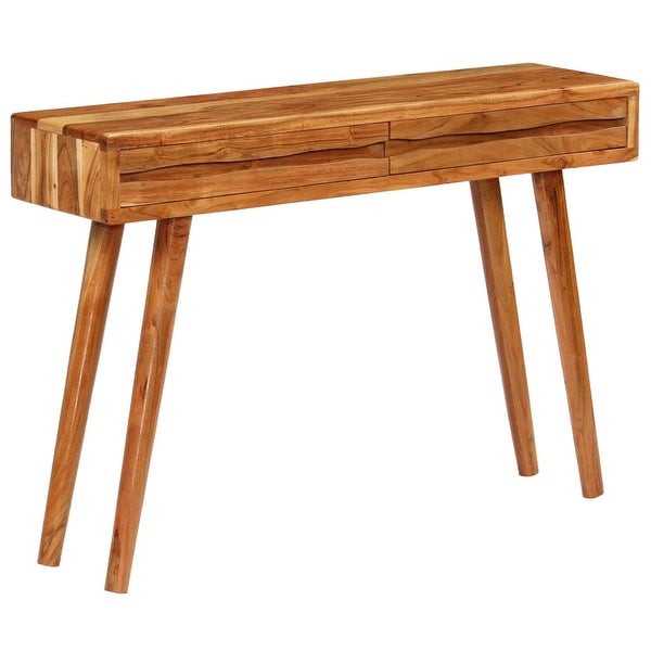 Console Table Solid Acacia Wood with Carved Drawers 46.5