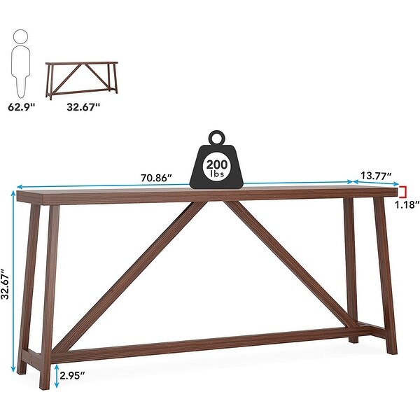 Wood Sofa Table Behind Couch, 70.9 Inch Long Entry Console Table