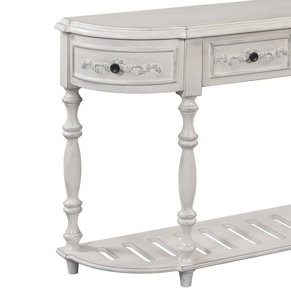 Modern Console Table with 4 Drawers and 1 Shelf