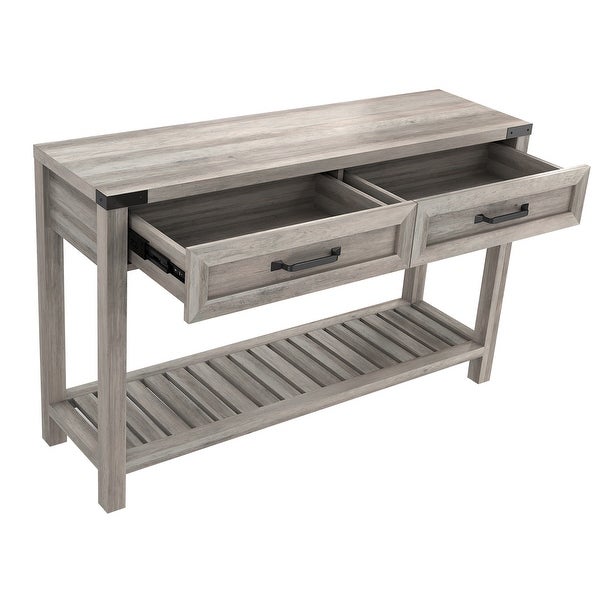 47 Inch Wide Console Table With Drawers And Shelf For Living Room, Entrance