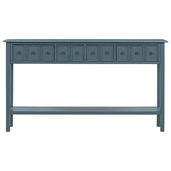 Entryway Console Table, Sofa Table with Two Drawers and Bottom Shelf