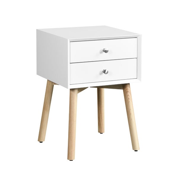 Mid-Century Modern Storage Cabinet, Side Table with 2 Drawers