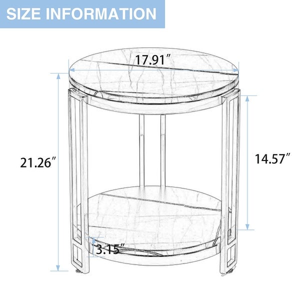End tables for living room,Round End Table,Round Side Table with Metal Frame