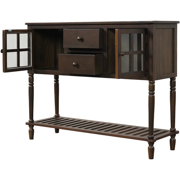 Console Table with Bottom Shelf, Storage Cabinet Living Room