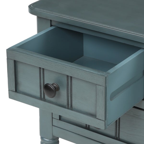 Narrow Console Table, Slim Sofa Table with Three Storage Drawers and Bottom Shelf - 23.7