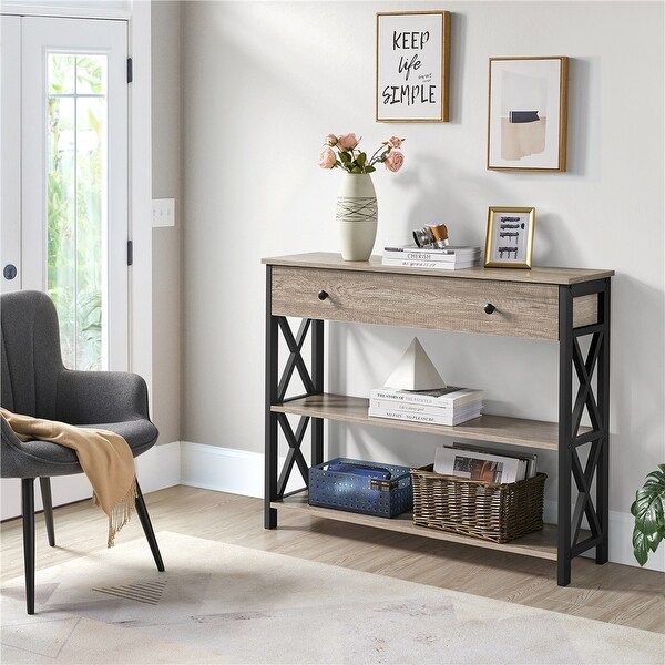 Yaheetech 3-Tire Wooden Console Table Entryway Table
