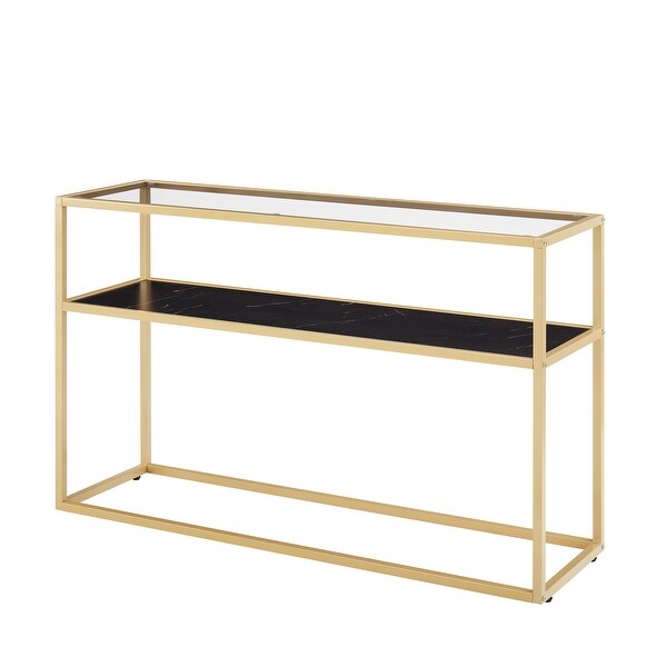 Glass Console Sofa Table, Modern Open Hallway Table, Narrow Entryway Table