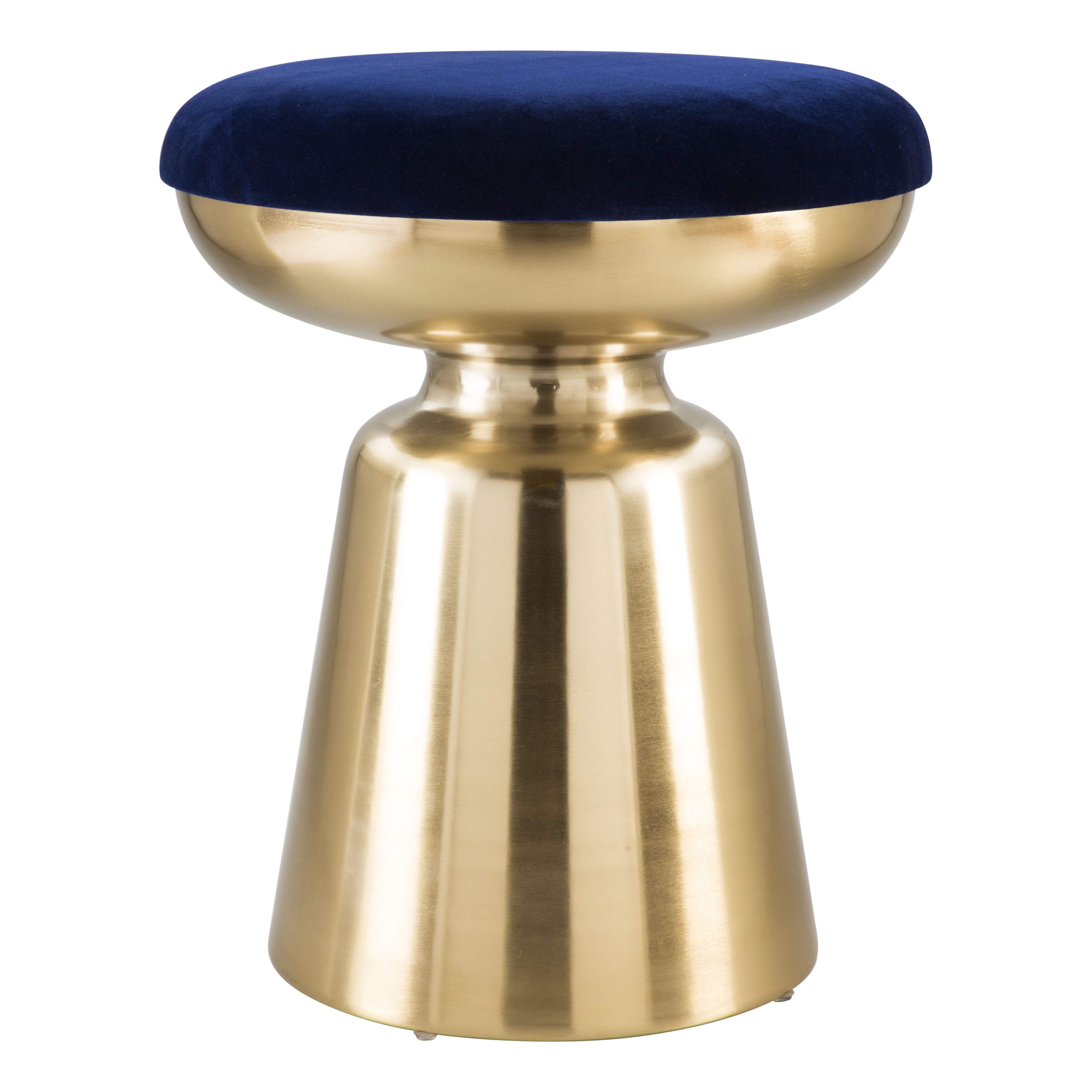 Juniper Side Stool Blue and Gold - Blue, Gold - 15.7