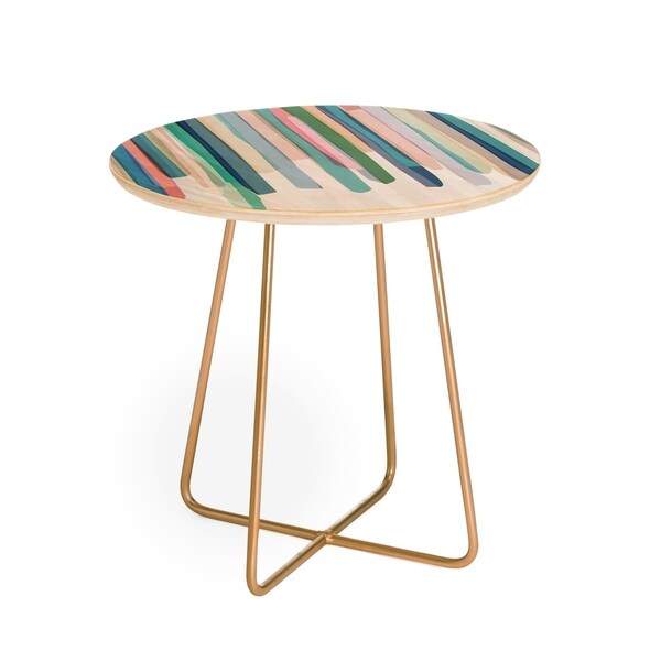 Deny Designs Pastel Stripes Side Table (Round or square, 2 leg options)