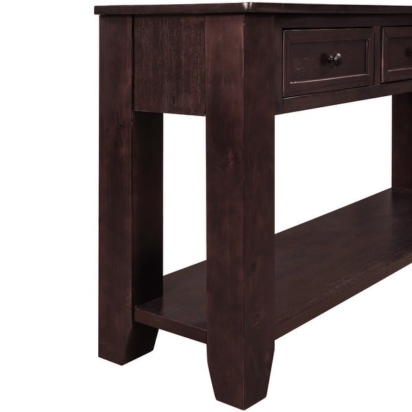 55'' Modern Console Table Sofa Table for Living Room, End Table Study Table with 3 Drawers and 1 Shelf for Hallway, Entryway