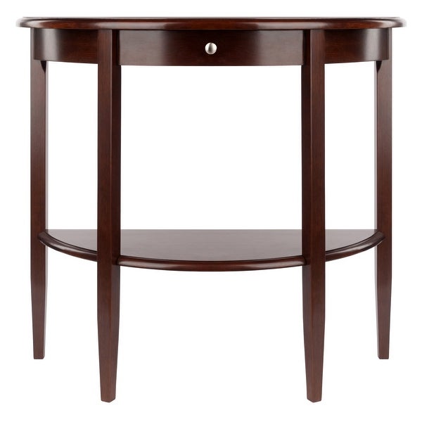 Concord Half Moon Console Table, Walnut - 39.29 x 15.75 x 33.66 inches