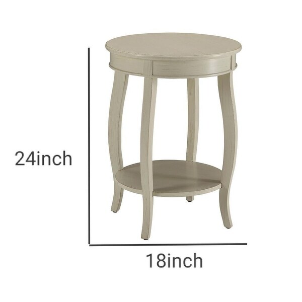 Fashionable Side Table, Antique White - 24 H x 18 W x 18 L Inches