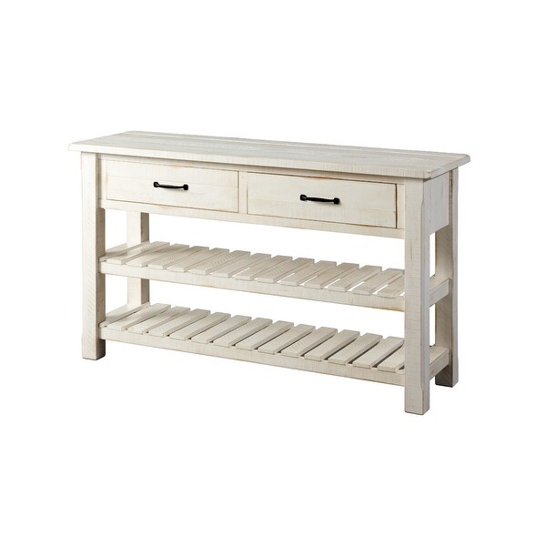 Barn Door Collection Sofa Table, Antique White