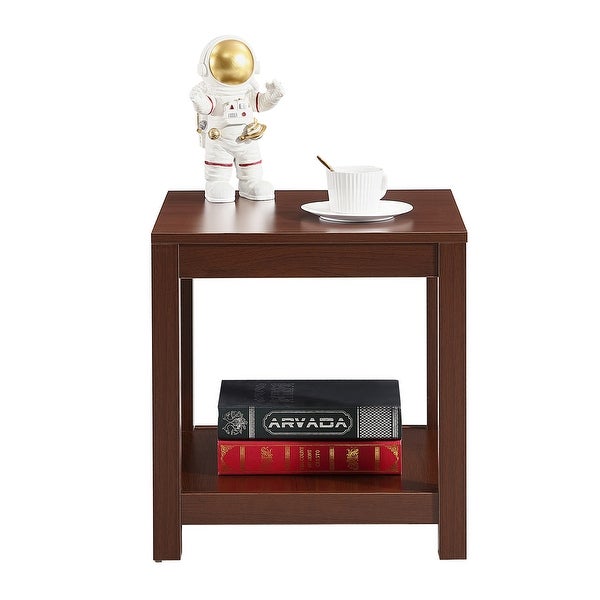 Side Table, 2 Tier Small Space End Table, Modern Night Stand, Sofa table, Side Table with Storage Shelve