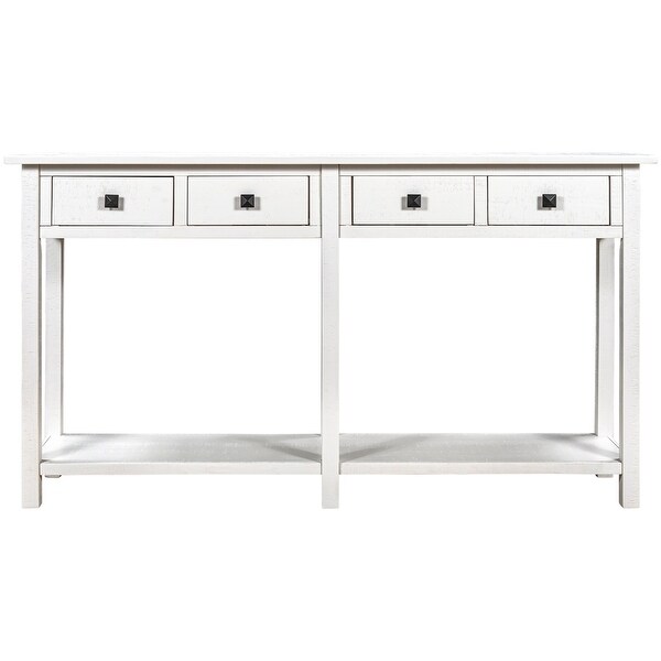 Entryway Table Console Table with Drawer and Bottom Shelf for Living Room