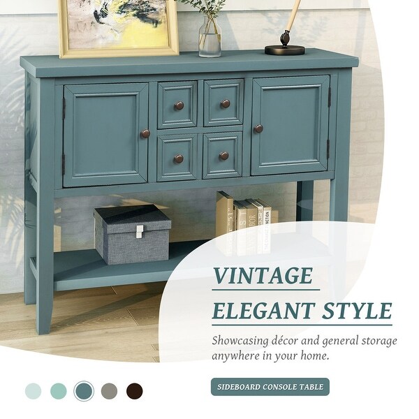 Table buffet sideboard Sofa table with storage drawers, cabinets and bottom shelf
