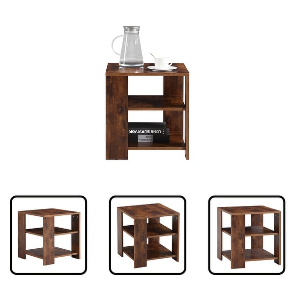 Square Side Table, 3-tier End Table
