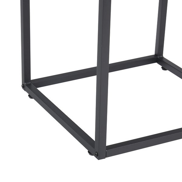 Tempered Glass Top Side Table, 2-Tier End Table