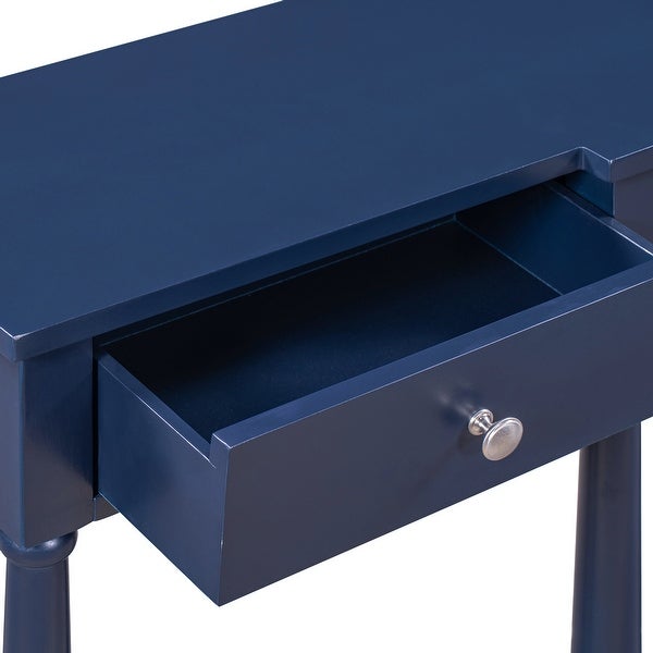Solid Wood Console Table, Entryway Table with Storage Shelf and Drawer