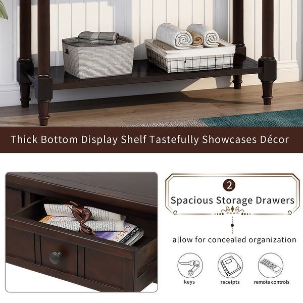 Traditional Leisure Area Sideboard,Console Table with 2 DrawersandShelf
