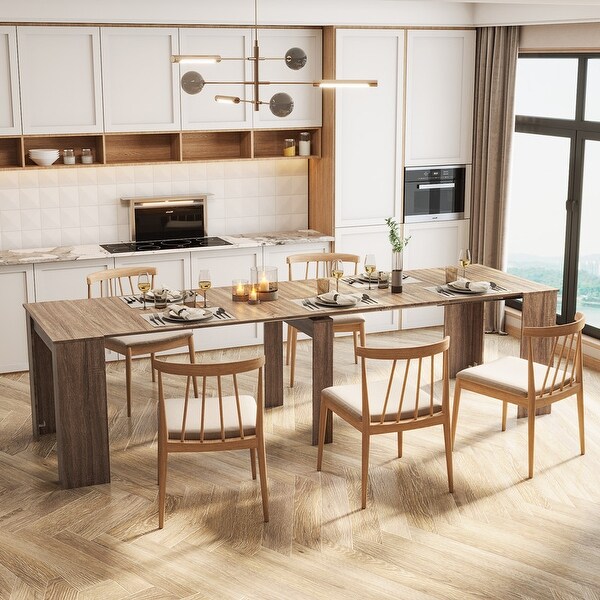 Extendable Console Table Extending Sofa Table w/Spacious Tabletop for Living Room, Multifunctional Extra Long Dining Table