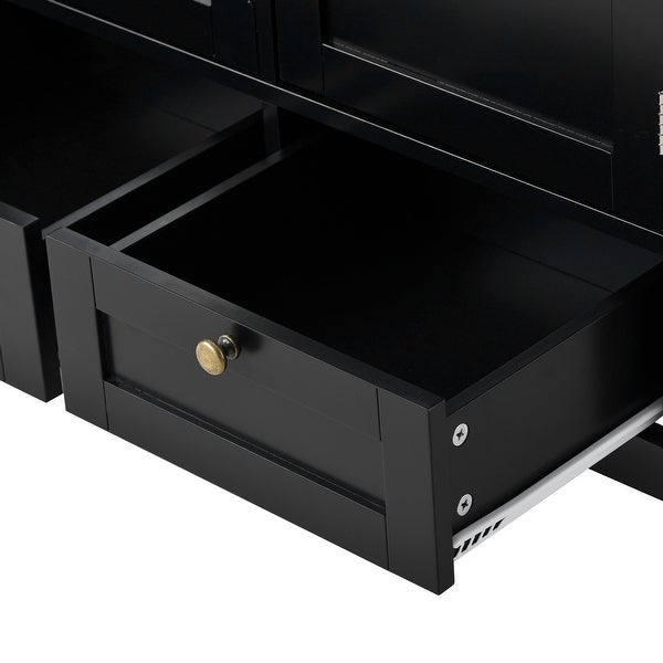 Modern Console Table With 2 Doors,3 Drawers