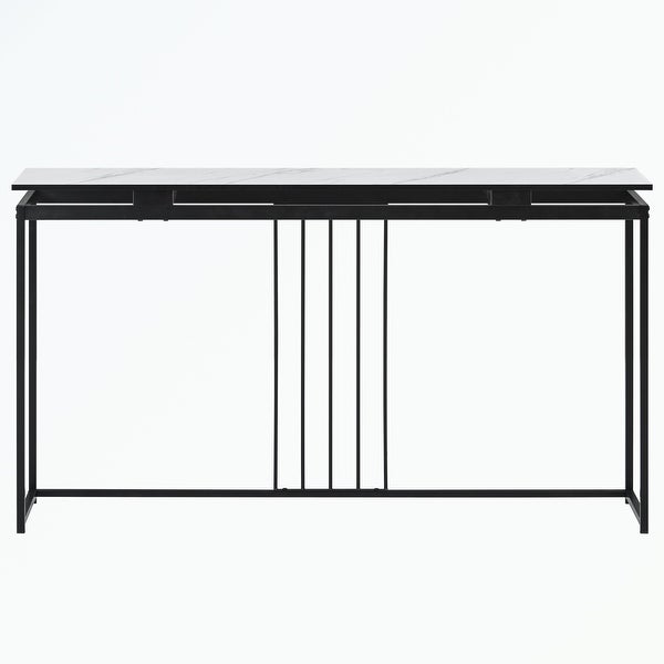 Console Table, Extra Long Entryway Table with Metal Frame