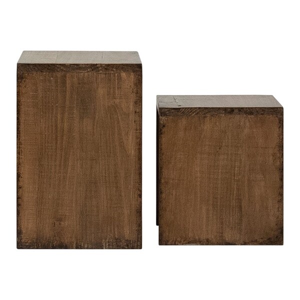 Evie Set of 2 Nesting Side Tables, Medium Brown