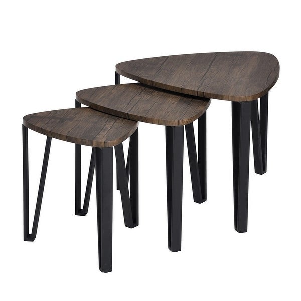 Stacking Side Table Set of 3, Nesting End Tables Snack Table