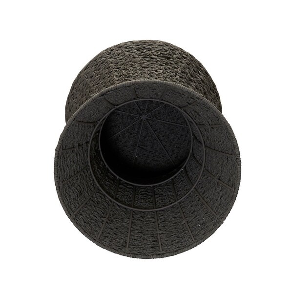 Handwoven Woven Paper Rope Woven Stool, Elegant Woven Braid with Sturdy Metal Frame, Beautiful Hourglass Profile, Multipurpose