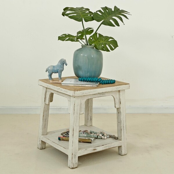 Artissance Amalfi Side Table, 24 Inch Tall, Antique Off White - 22