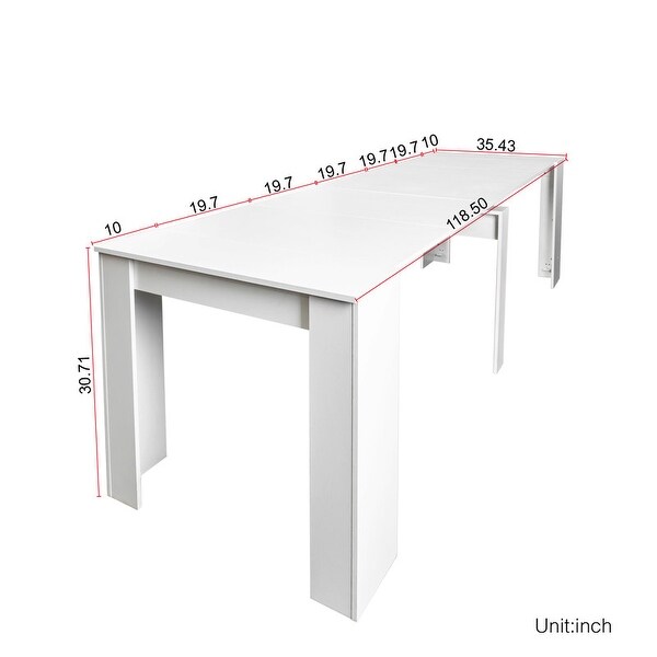 Extendable Console Table Extending Sofa Table w/Spacious Tabletop for Living Room, Multifunctional Extra Long Dining Table
