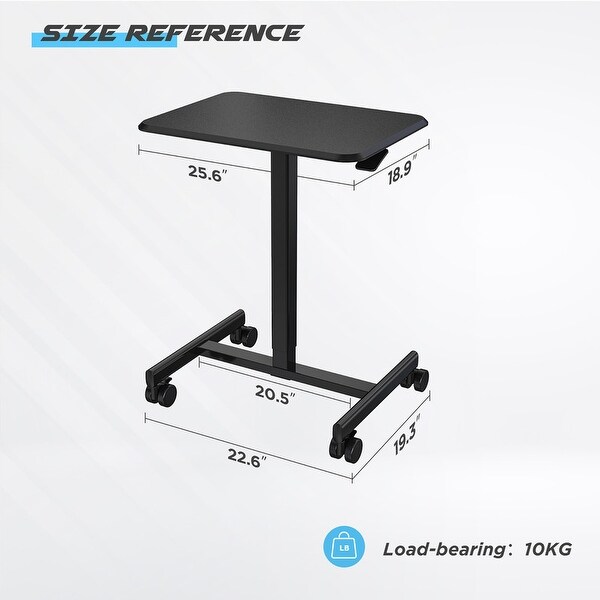 Mobile Table Side Table, Height-Adjustable from 28.5