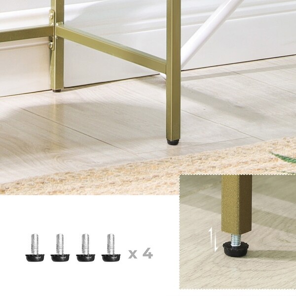 Console Table, Tempered Glass Sofa Table, 3-Tier Storage Rack, Modern Shelf, Sturdy, Easy to Assemble, for Living Room